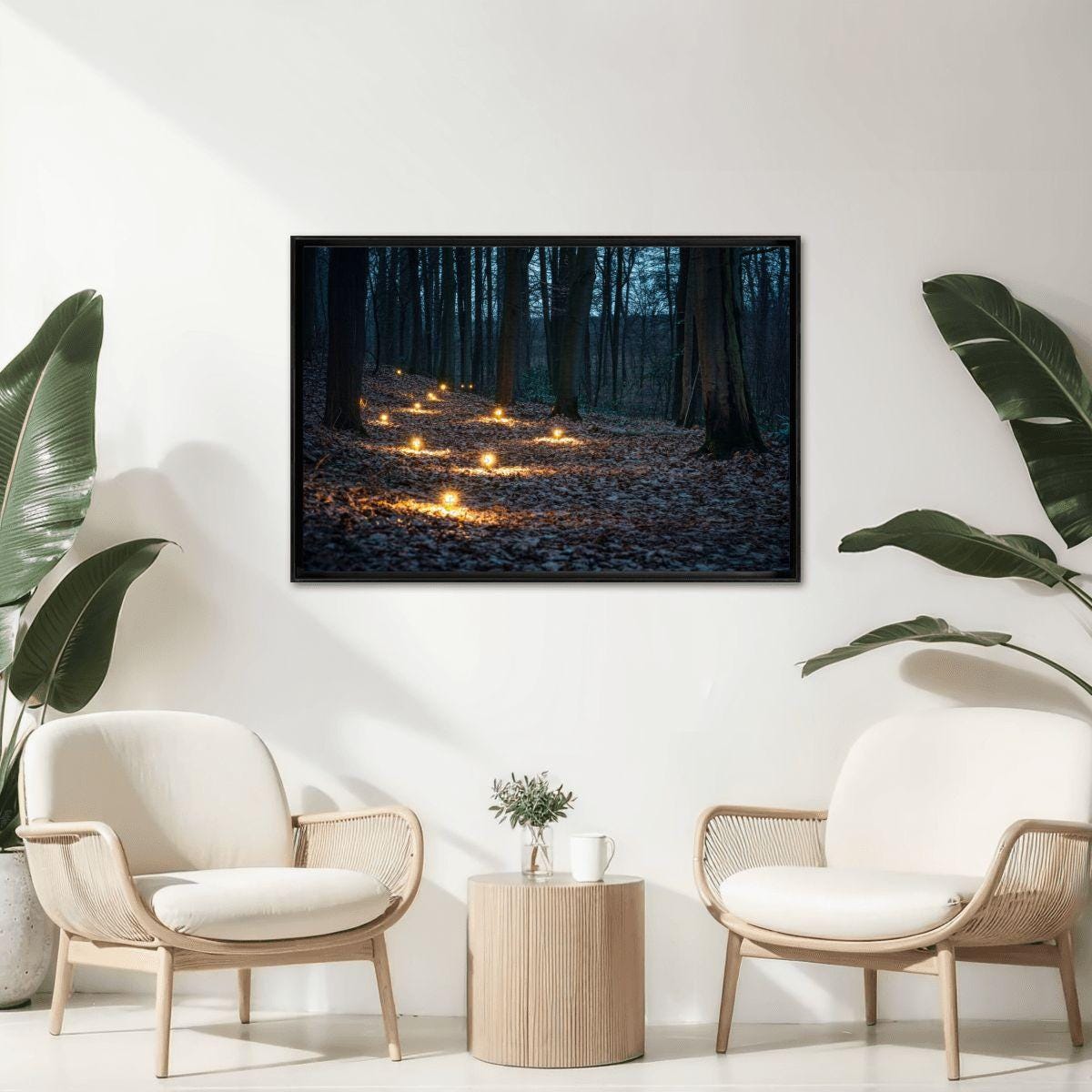 ColorFlow | Enchanted Lantern Forest Wooden Jigsaw Puzzle Mystical Woodland Light Art Puzzle