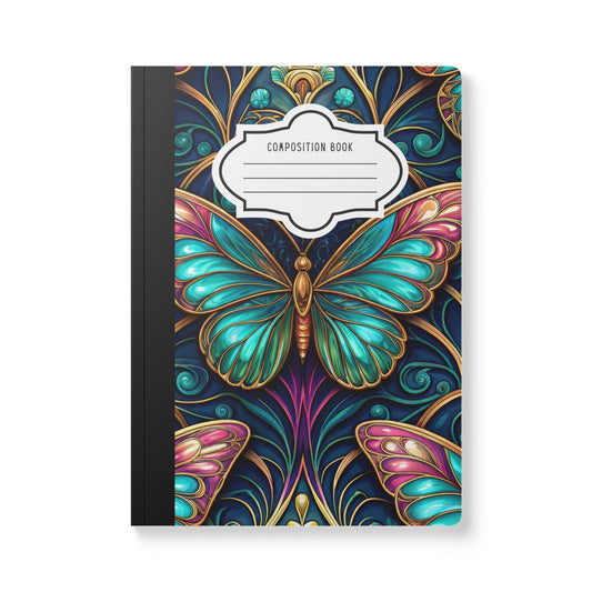 ColorFlow | Enchanted Teal Butterfly Composition Notebook Elegant Art Journal for Writing School Work and Daily Inspiration