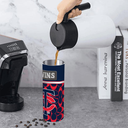 ColorFlow | Minnesota Twins Inspired Fashion 20oz Skinny Stainless Steel Tumbler With Straw Modern Baseball Fan Gift