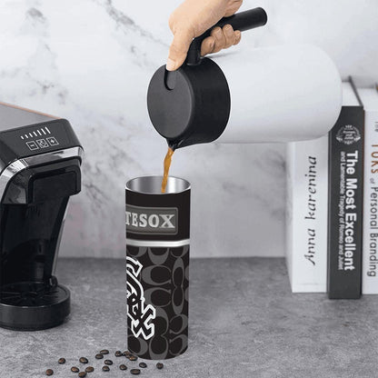 ColorFlow | Chicago White Sox Inspired Fashion 20oz Skinny Stainless Steel Tumbler With Straw Sleek Game Day Drinkware