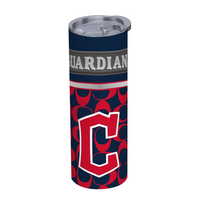 ColorFlow | Cleveland Guardians Inspired Fashion 20oz Skinny Stainless Steel Tumbler With Straw Bold Baseball Style Cup