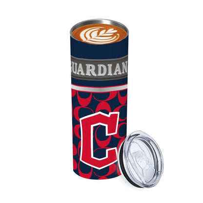 ColorFlow | Cleveland Guardians Inspired Fashion 20oz Skinny Stainless Steel Tumbler With Straw Bold Baseball Style Cup
