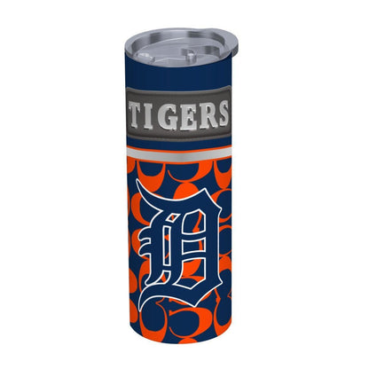 ColorFlow | Detroit Tigers Inspired Fashion 20oz Skinny Stainless Steel Tumbler With Straw Vibrant Baseball Travel Cup