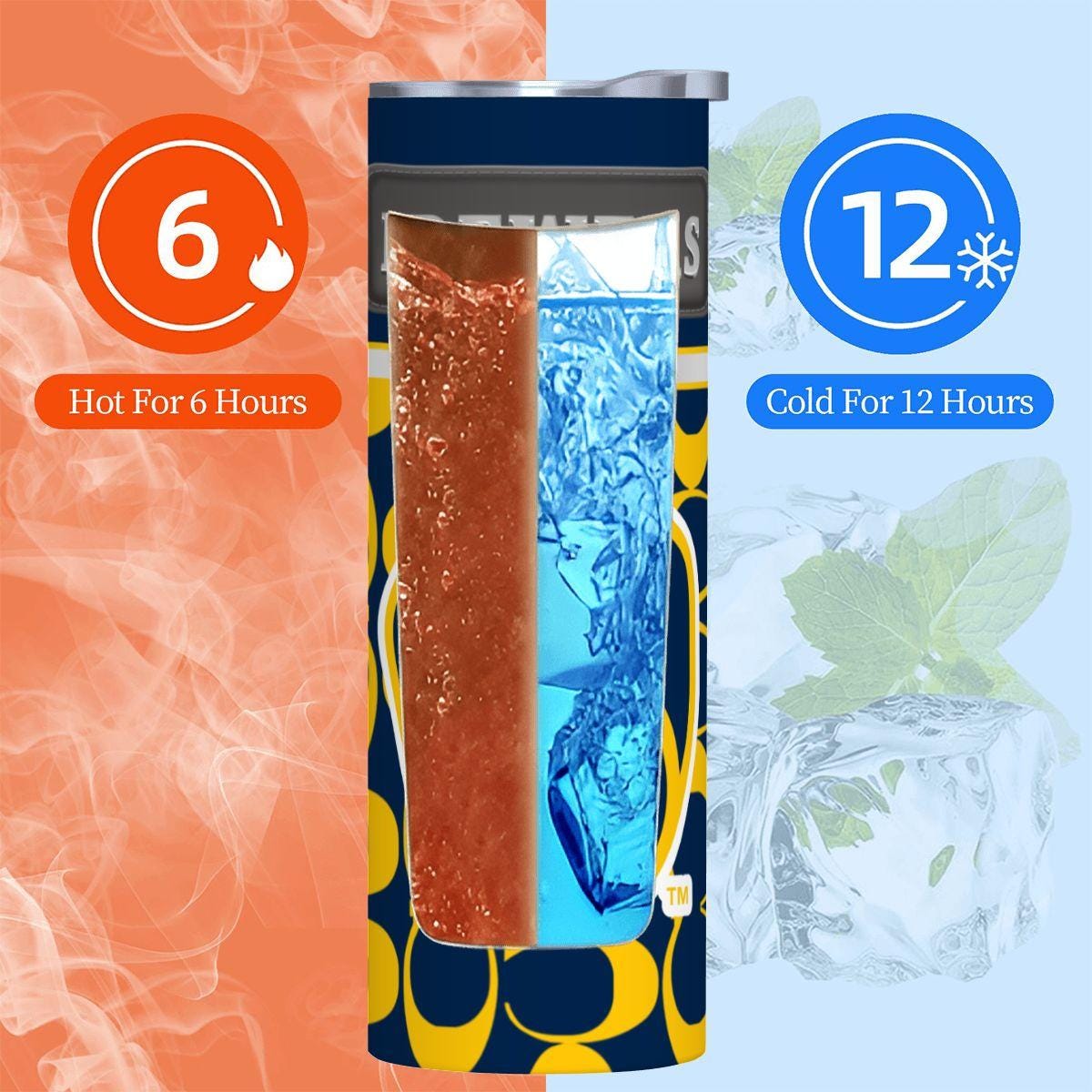 ColorFlow | Milwaukee Brewers Inspired Fashion 20oz Skinny Stainless Steel Tumbler With Straw Modern Game Day Drinkware