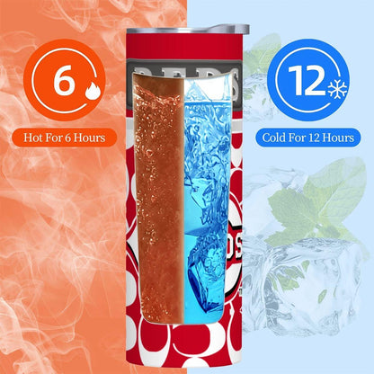 ColorFlow | Cincinnati Reds Inspired Fashion 20oz Skinny Stainless Steel Tumbler With Straw Classic Baseball Gift Cup