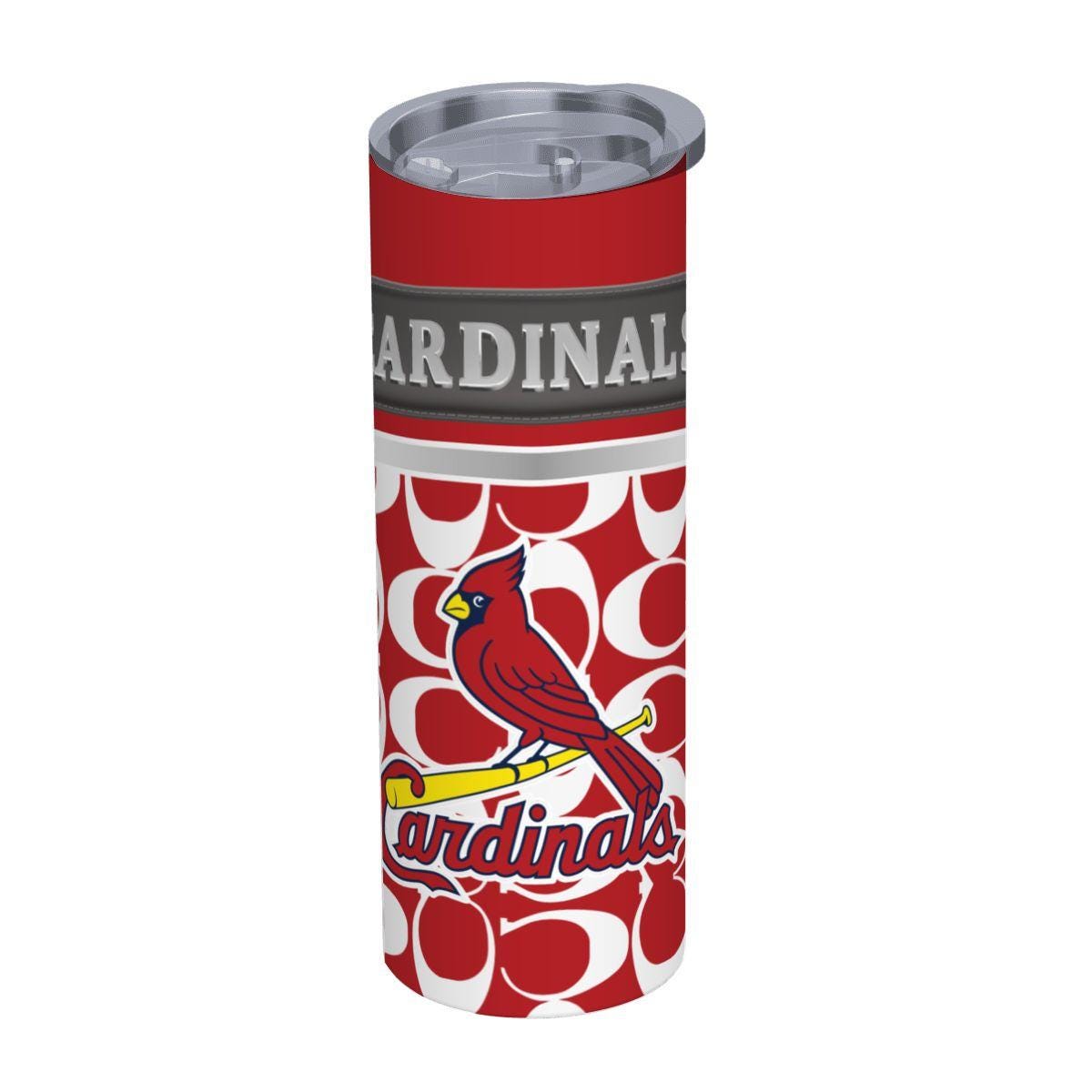 ColorFlow | St Louis Cardinals Inspired Fashion 20oz Skinny Stainless Steel Tumbler With Straw Premium Fan Drinkware