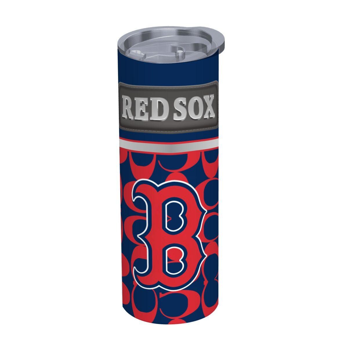 ColorFlow | Boston Red Sox Inspired Fashion 20oz Skinny Stainless Steel Tumbler With Straw Iconic MLB Fan Gift Cup