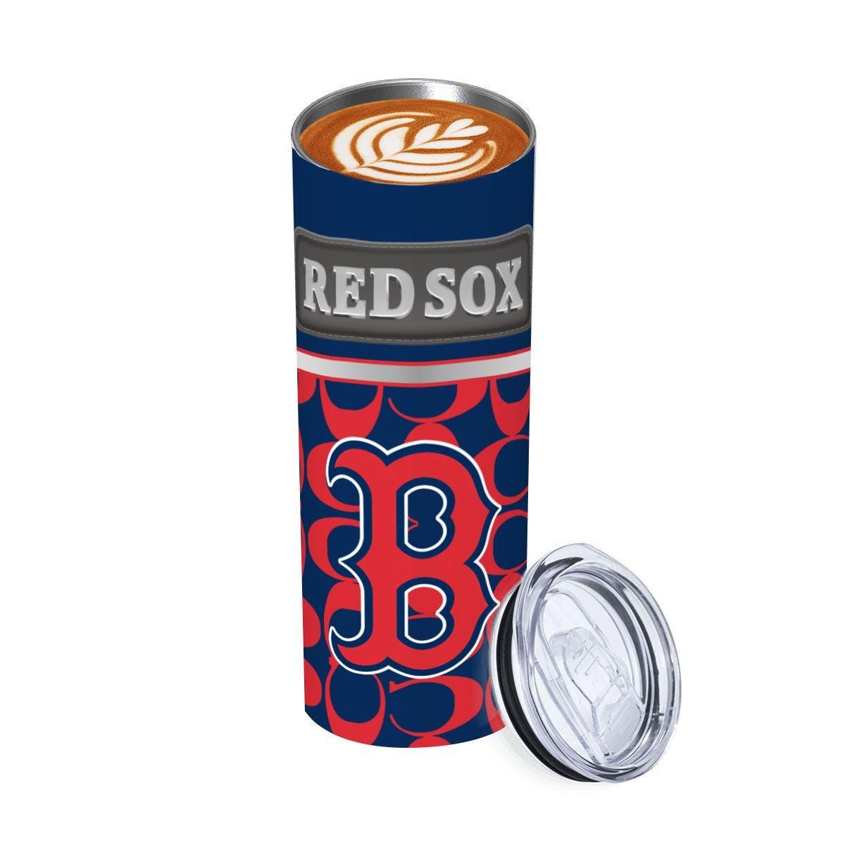 ColorFlow | Boston Red Sox Inspired Fashion 20oz Skinny Stainless Steel Tumbler With Straw Iconic MLB Fan Gift Cup