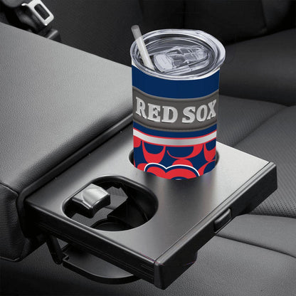 ColorFlow | Boston Red Sox Inspired Fashion 20oz Skinny Stainless Steel Tumbler With Straw Iconic MLB Fan Gift Cup