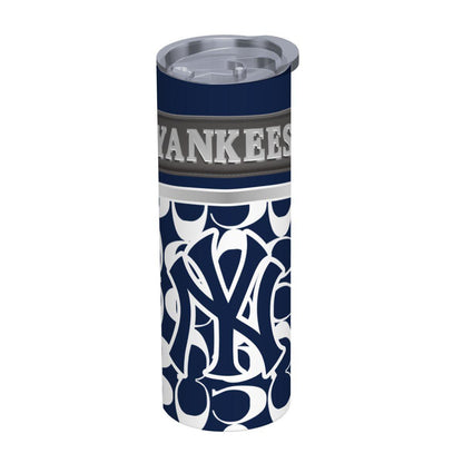 ColorFlow | New York Yankees Inspired Fashion 20oz Skinny Stainless Steel Tumbler With Straw Classic Pinstripe Style Drinkware