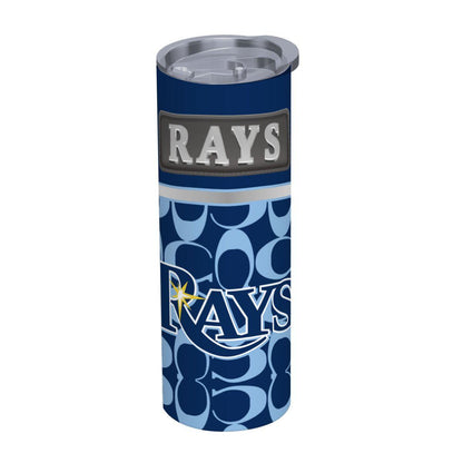 ColorFlow | Tampa Bay Rays Inspired Fashion 20oz Skinny Stainless Steel Tumbler With Straw Coastal Baseball Fan Gift