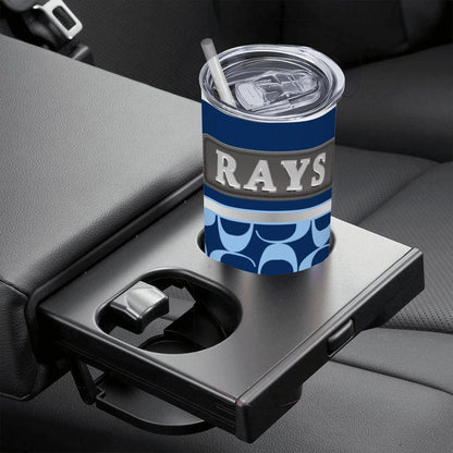 ColorFlow | Tampa Bay Rays Inspired Fashion 20oz Skinny Stainless Steel Tumbler With Straw Coastal Baseball Fan Gift