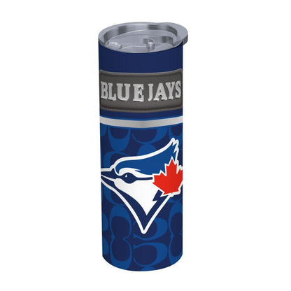 ColorFlow | Toronto Blue Jays Inspired Fashion 20oz Skinny Stainless Steel Tumbler With Straw Modern Baseball Fan Cup