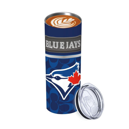 ColorFlow | Toronto Blue Jays Inspired Fashion 20oz Skinny Stainless Steel Tumbler With Straw Modern Baseball Fan Cup