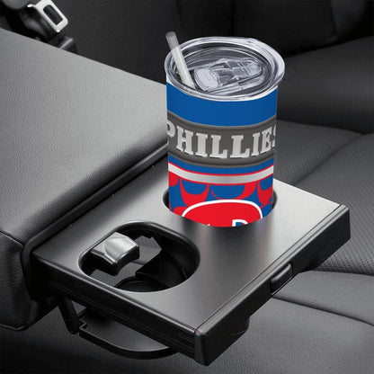 ColorFlow | Philadelphia Phillies Inspired Fashion 20oz Skinny Stainless Steel Tumbler With Straw Retro Game Day Drinkware