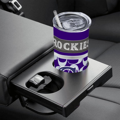 ColorFlow | Colorado Rockies Inspired Fashion 20oz Skinny Stainless Steel Tumbler With Straw Purple Baseball Fan Travel Cup