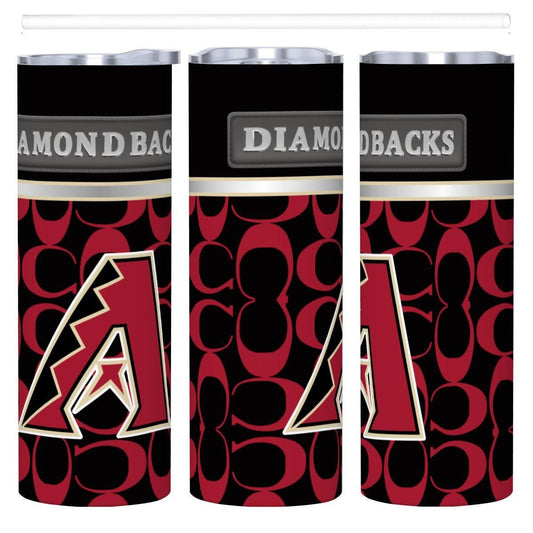 ColorFlow | Arizona Diamondbacks Inspired Fashion 20oz Skinny Stainless Steel Tumbler With Straw Bold Desert Baseball Drinkware