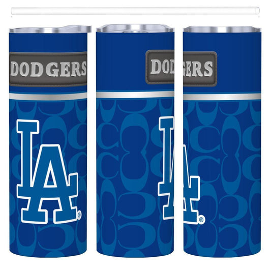 ColorFlow | Los Angeles Dodgers Inspired Fashion 20oz Skinny Stainless Steel Tumbler With Straw West Coast Baseball Drinkware