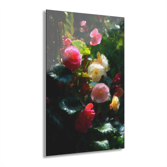 ColorFlow | Radiant Garden Blossom Metal Wall Art | Sunlit Pink Floral Decor | Elegant Nature Inspired Wall Accent