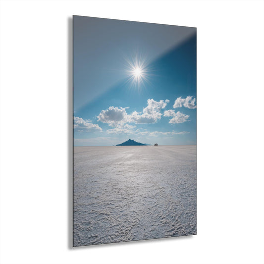 ColorFlow | Endless Salt Flats Metal Wall Art | Bright Desert Horizon Decor | Minimalist Landscape Wall Statement
