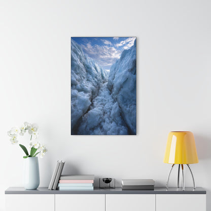 ColorFlow | Majestic Glacier Ice Passage Metal Wall Art | Frozen Arctic Landscape Decor | Cool Toned Nature Wall Accent
