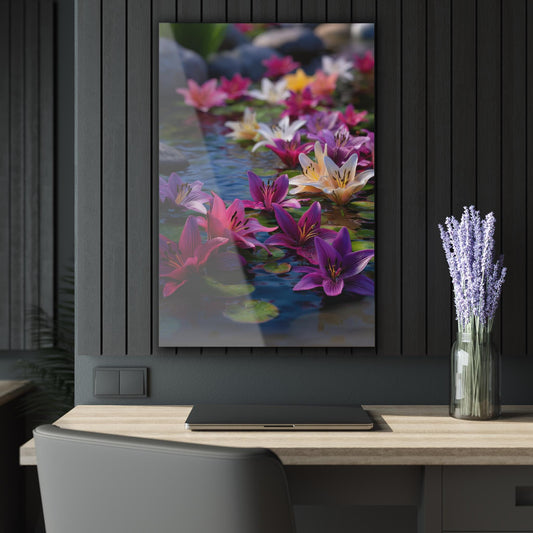 ColorFlow | Floating Lily Pond Blossoms Metal Wall Art | Tranquil Water Garden Decor | Zen Floral Wall Accent