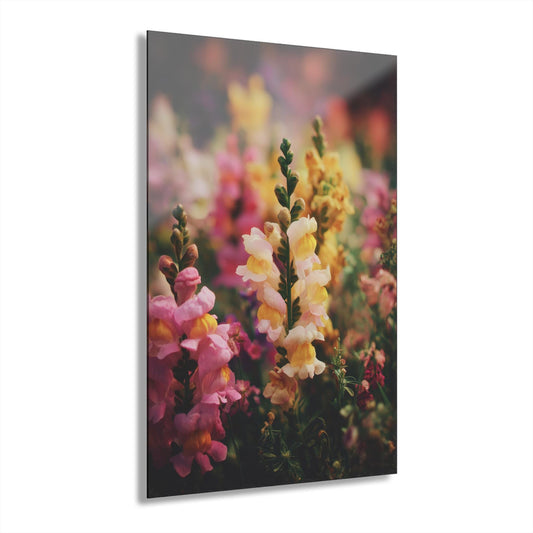 ColorFlow | Pastel Snapdragon Field Metal Wall Art | Soft Cottage Garden Floral Decor | Romantic Botanical Wall Statement