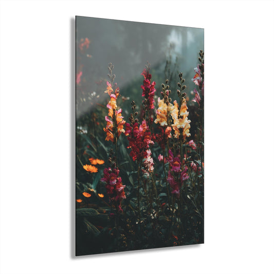 ColorFlow | Moody Twilight Snapdragon Metal Wall Art | Dramatic Evening Garden Decor | Enchanted Floral Wall Statement