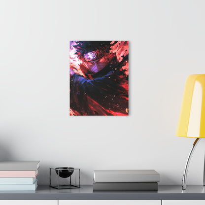 ColorFlow | Crimson Eclipse Ninja Anime Metal Wall Art | Shadow Rage Manga Inspired Room Decor