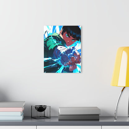 ColorFlow | Thunder Fist Martial Artist Anime Metal Wall Art | Electric Combat Manga Decor