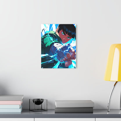 ColorFlow | Thunder Fist Martial Artist Anime Metal Wall Art | Electric Combat Manga Decor