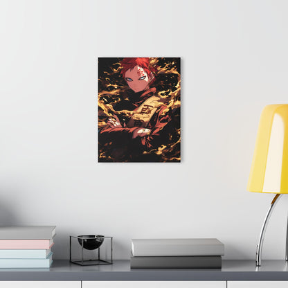 ColorFlow | Desert Sand Shinobi Anime Metal Wall Art | Golden Kazekage Manga Inspired Decor