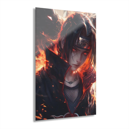 ColorFlow | Crimson Sharingan Uchiha Anime Metal Wall Art | Dark Flame Manga Inspired Decor