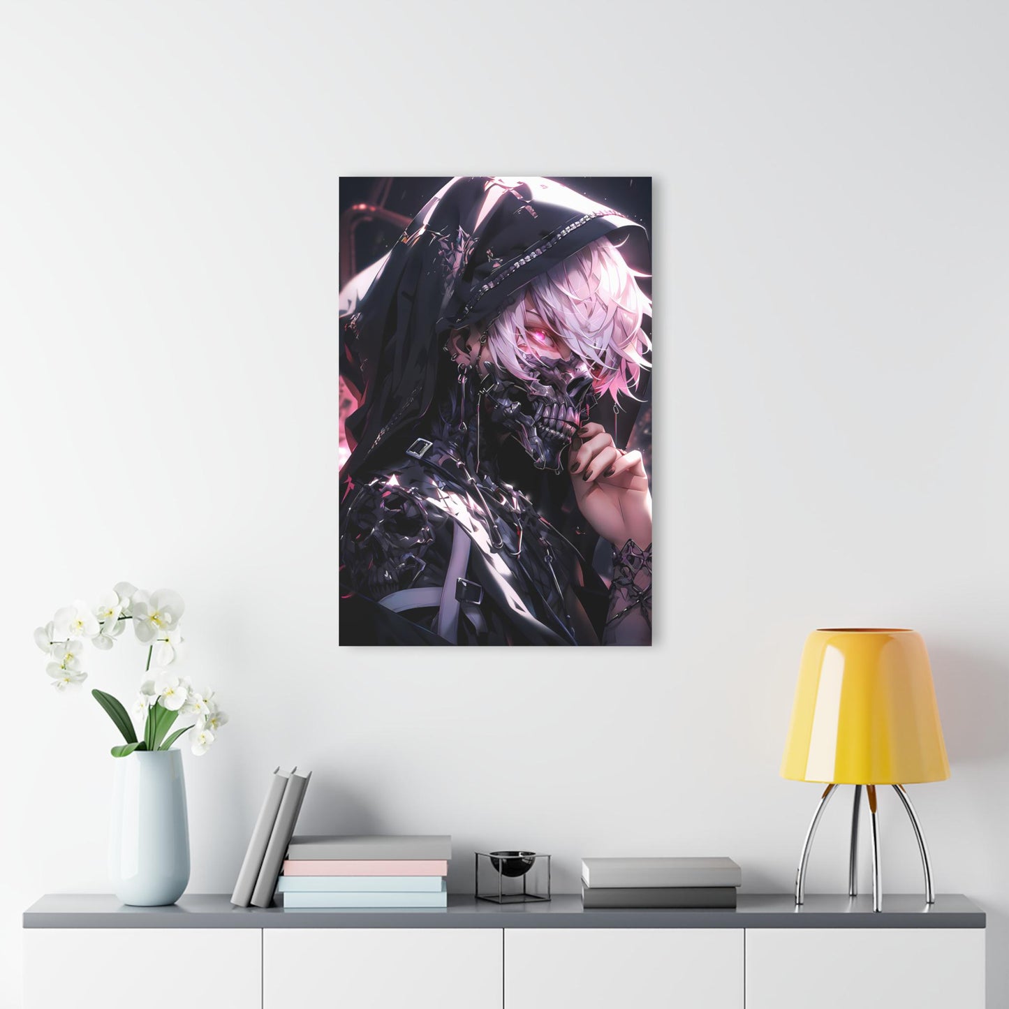 ColorFlow | Cyber Reaper Hooded Assassin Metal Wall Art | Dark Futuristic Anime Decor