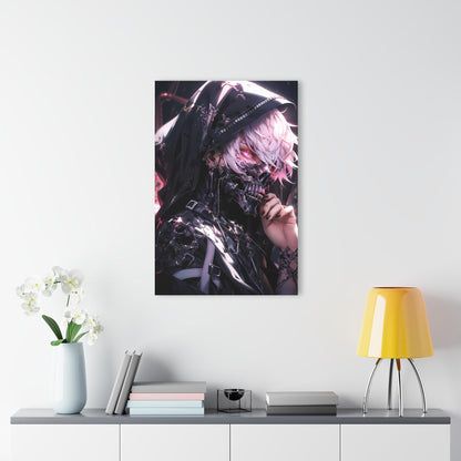 ColorFlow | Cyber Reaper Hooded Assassin Metal Wall Art | Dark Futuristic Anime Decor