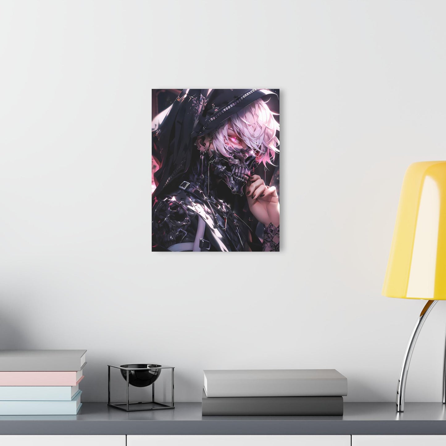 ColorFlow | Cyber Reaper Hooded Assassin Metal Wall Art | Dark Futuristic Anime Decor