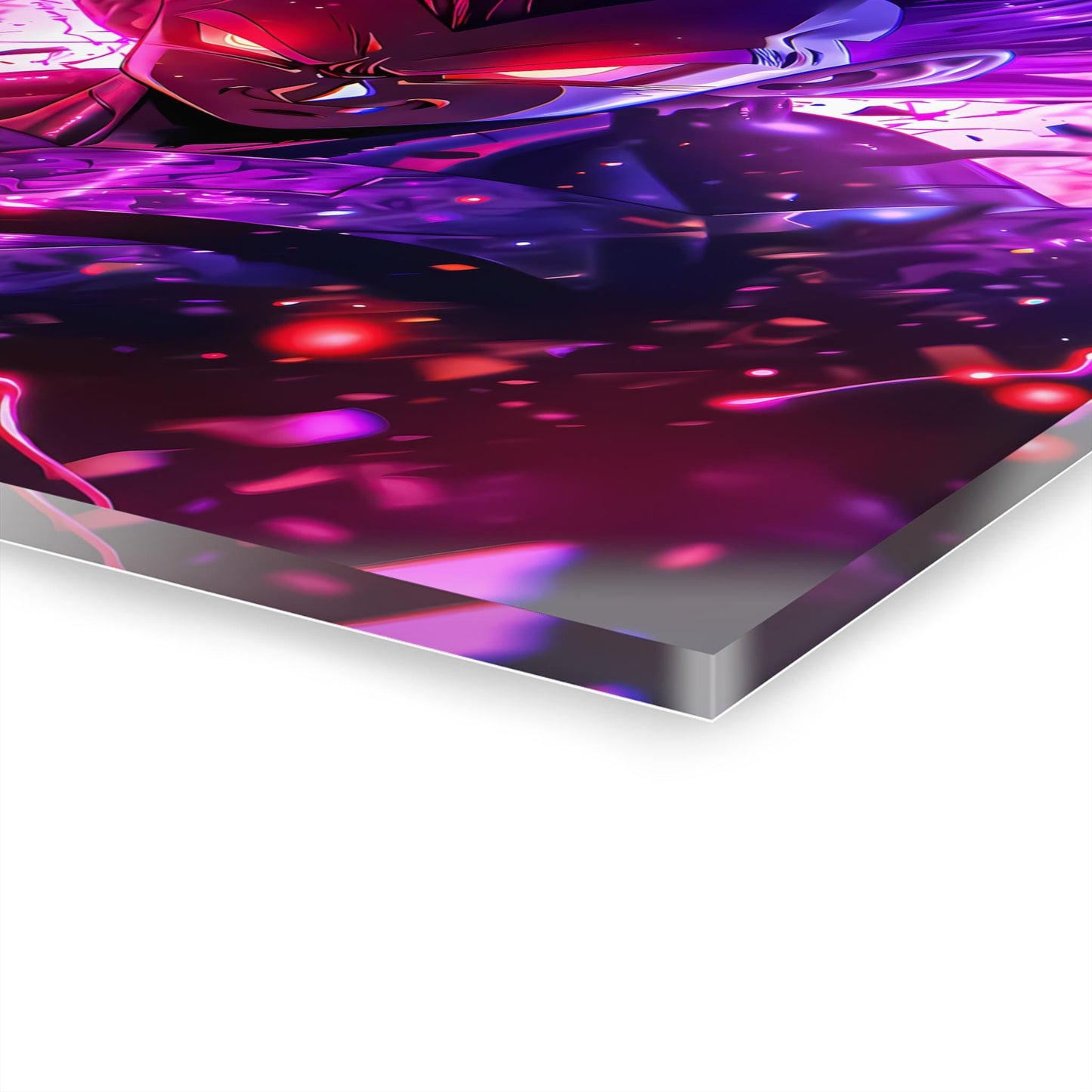 ColorFlow | Chaos Aura Saiyan Prince Anime Metal Wall Art | Crimson Lightning Manga Inspired Decor
