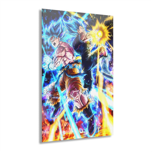 ColorFlow | Cosmic Fusion Battle Legends Anime Metal Wall Art | Ultimate Power Manga Decor