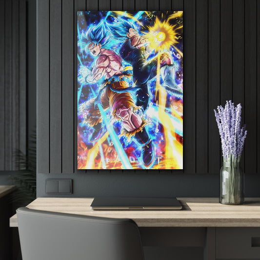 ColorFlow | Cosmic Fusion Battle Legends Anime Metal Wall Art | Ultimate Power Manga Decor