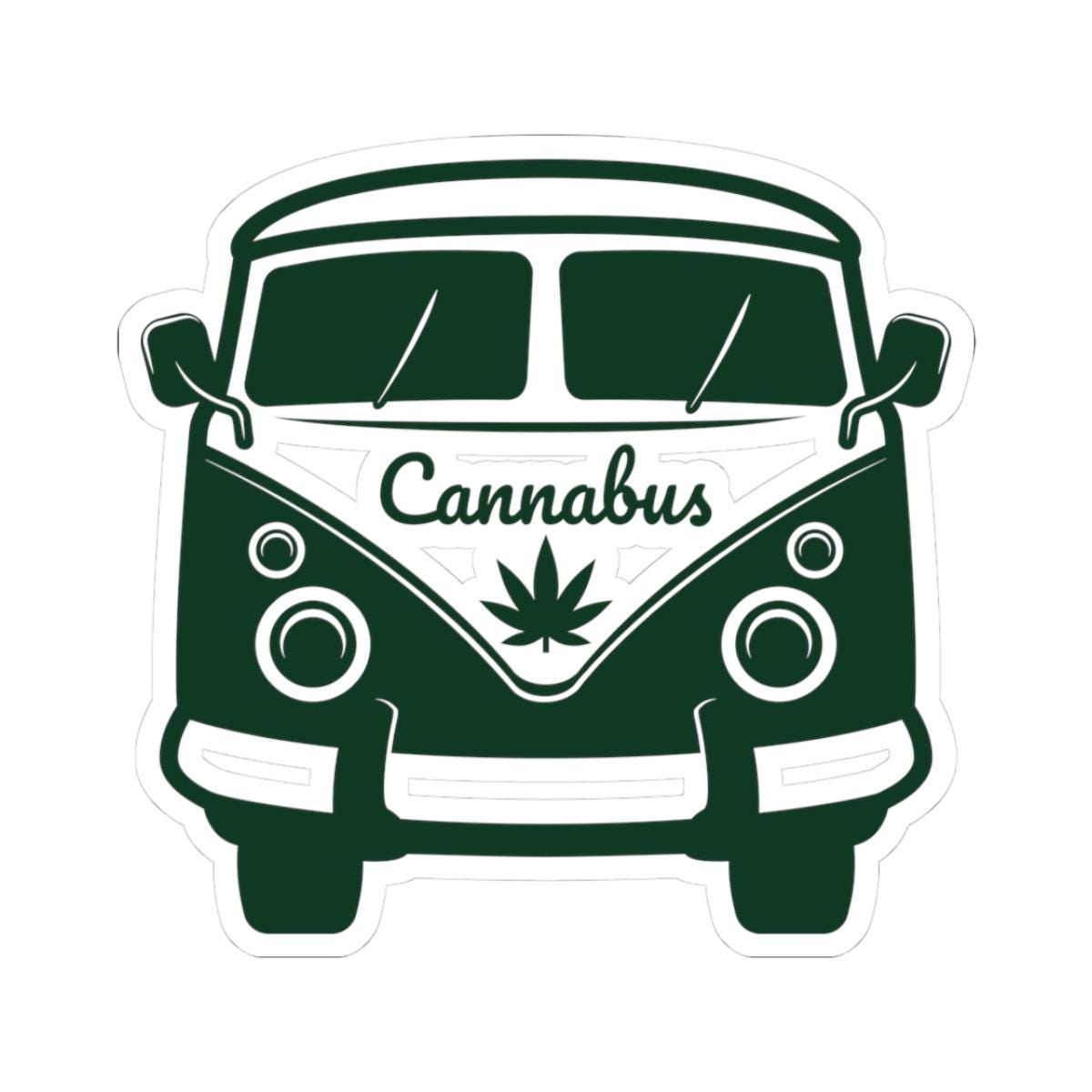 Cannabus Sticker | Retro Marijuana Van Decal, Waterproof Vinyl Stoner Gift