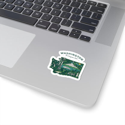 Washington State Sticker Pack | Space Needle, Mt Rainier, Ferry (Waterproof)