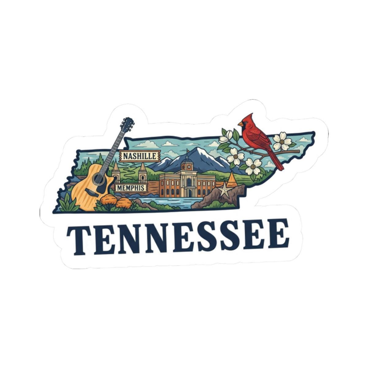 ColorFlow | Tennessee Vinyl Sticker Pack | Nashville Memphis Cardinal Guitar Art | Waterproof Glossy Matte Holographic