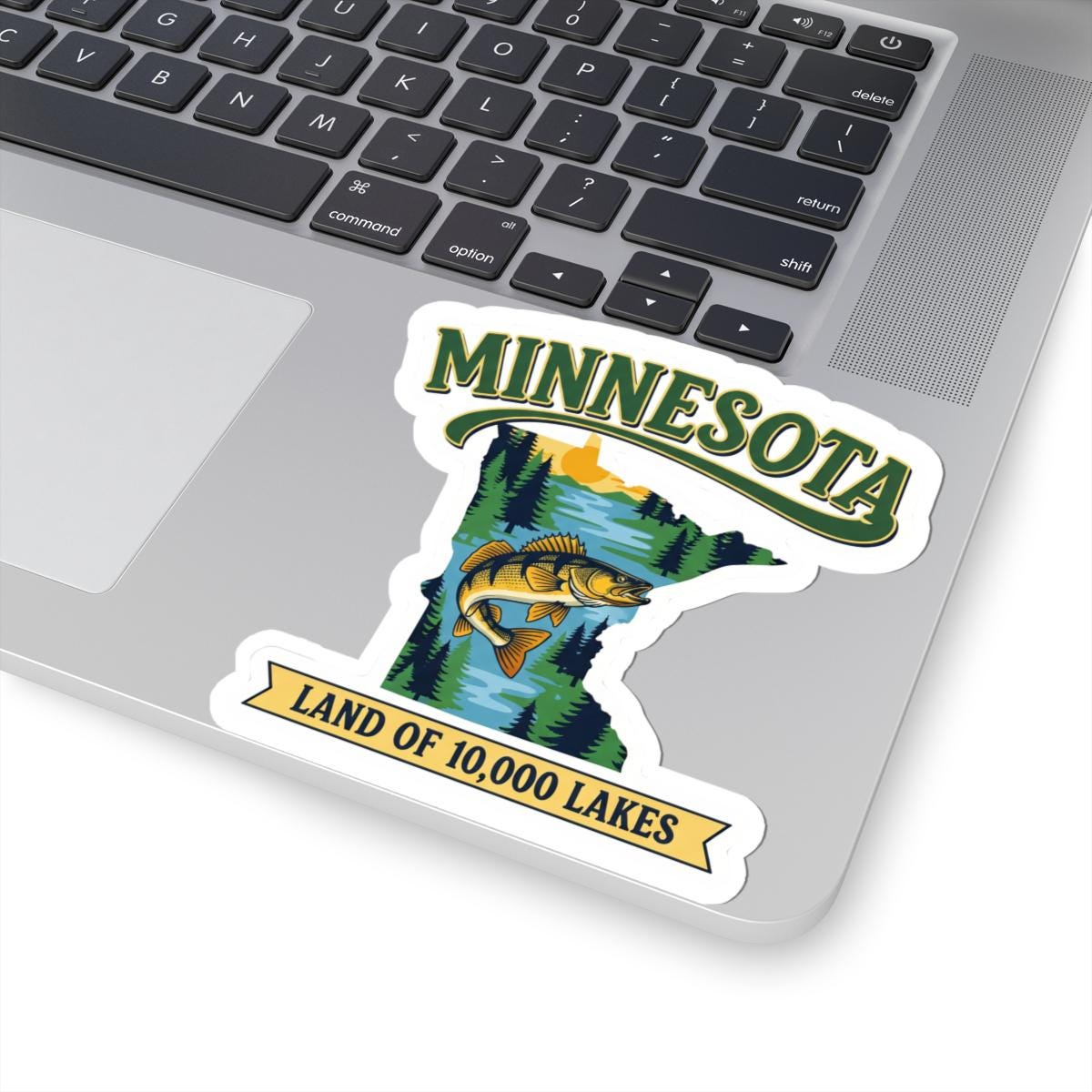 Minnesota Walleye Fishing Sticker | Land of 10,000 Lakes Decal (Waterproof)