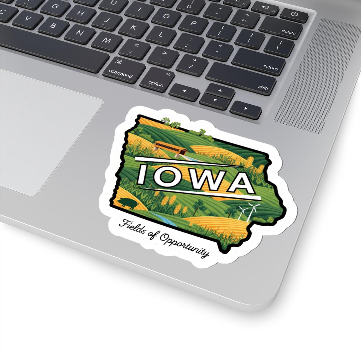 Iowa Fields of Opportunity Vinyl Sticker | Farm Landscape Decal (Waterproof)