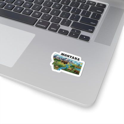 Montana Bison Art Vinyl Sticker | Big Sky Country Decal (Waterproof)