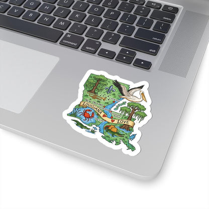 Louisiana State Vinyl Sticker | Waterproof Cajun Bayou Decal (Made in USA)