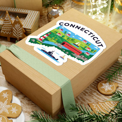 Connecticut State Vinyl Sticker | Durable Waterproof Decal | Made in USA