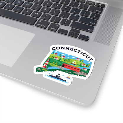 Connecticut State Vinyl Sticker | Durable Waterproof Decal | Made in USA