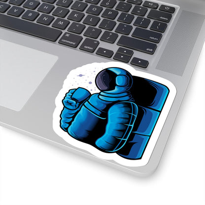 Astronaut Coffee Sticker | Cosmic Space Vinyl Decal, Galaxy Mug Art