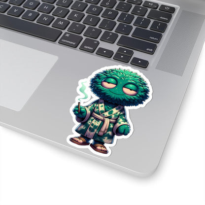 Zen Green Monster Sticker | Waterproof Vinyl Laptop Decor (Glossy)